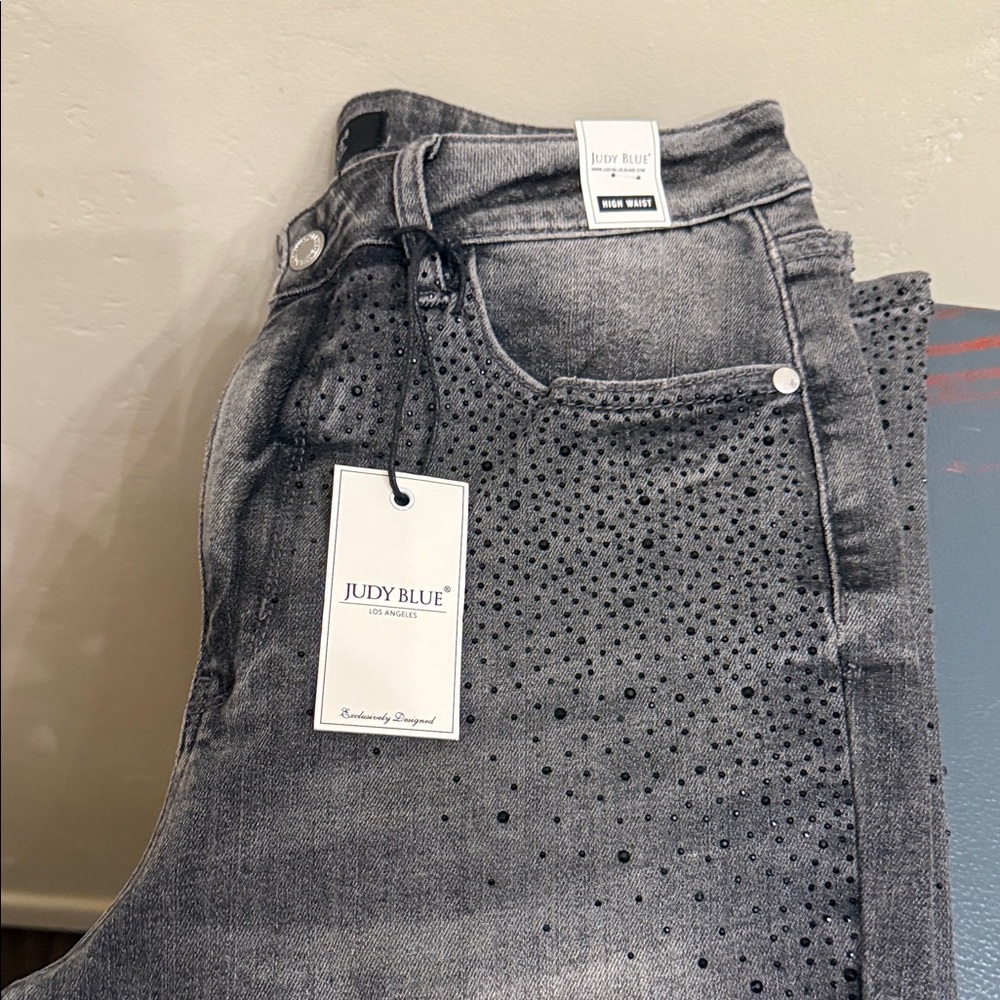 Judy Blue Women's Black Studded Skinny Jeans
